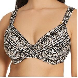 Miraclesuit Golden Lynx Plunge Bra Swim Top - Gold 6533001
